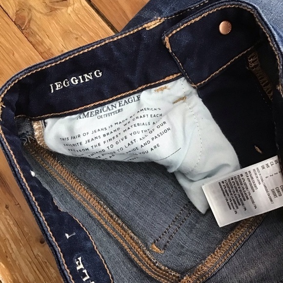American Eagle jeans 3 bundle tangerine blue jeggings skinny stretchy size 2 - Picture 6 of 11